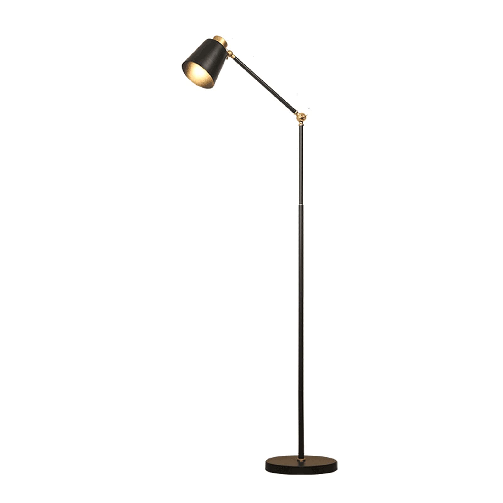 Adjustable Swing Arm Floor Lamp for Living Room - Heavy Duty Metal Standing Lamp with Eye-Caring Light, On/Off Switch - Perfect for Reading, Bedroom, Study & Office (Sand Black)
