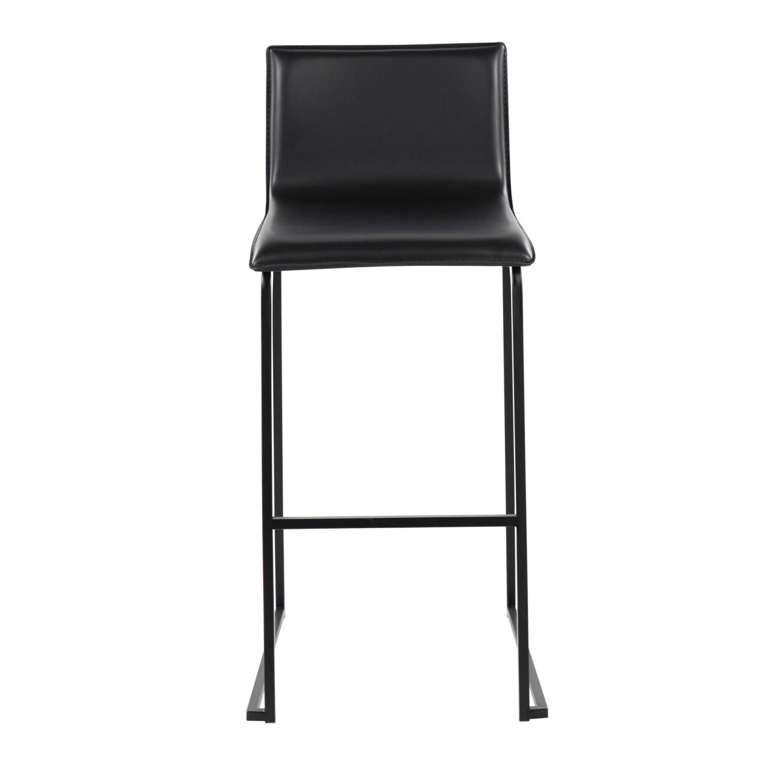 LumiSource Mara Bar Stool Set of 2 - Modern Black Bar Chairs for Kitchen Island, Breakfast Nook & Home Bar - Adjustable Height Counter Stools with Comfortable Seat
