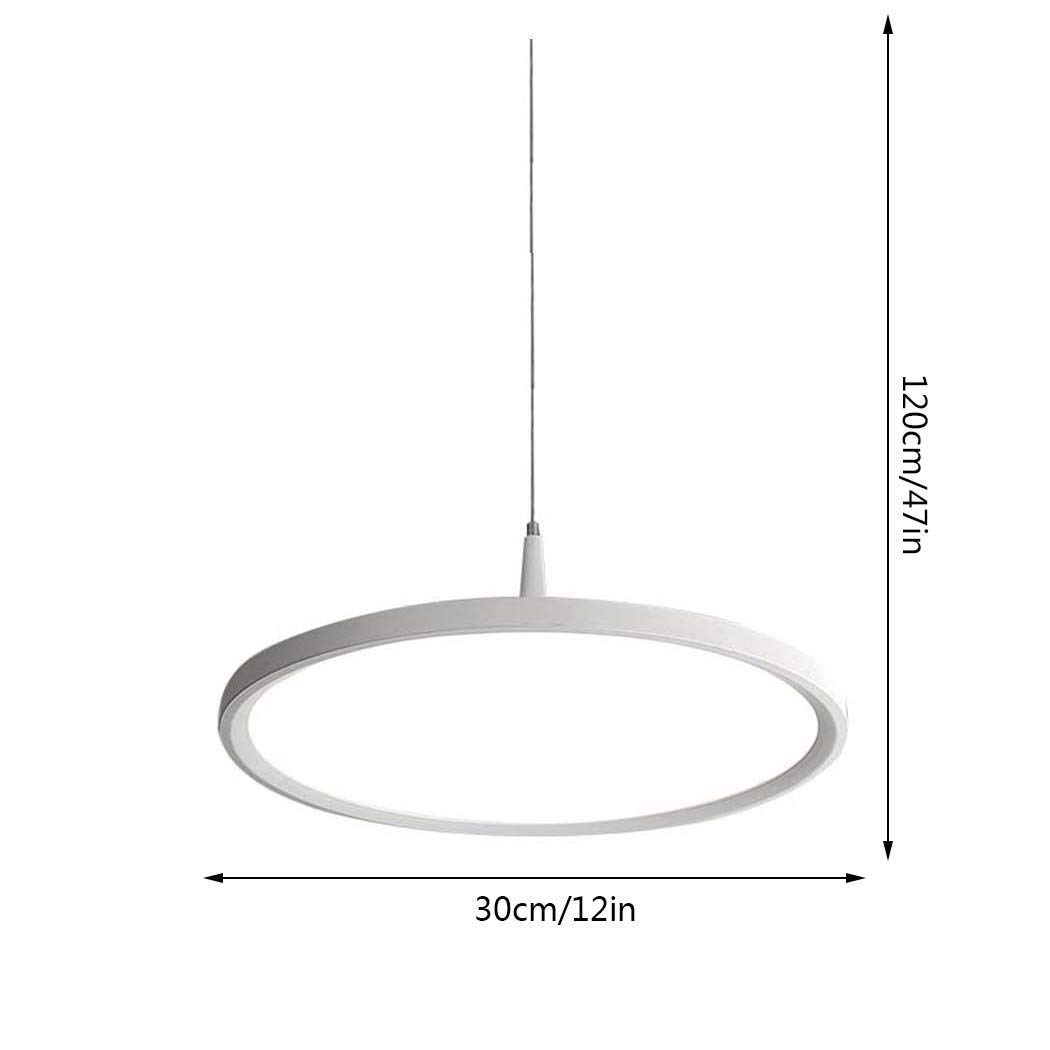 Modern LED Pendant Light Chandelier - Adjustable Round Ceiling Light with Acrylic Shade, 3-Color Temperature (White/Warm/Cool), Energy Class A+ for Bedroom, Living Room, Dining Room, Cafe, Bar & Office Lighting