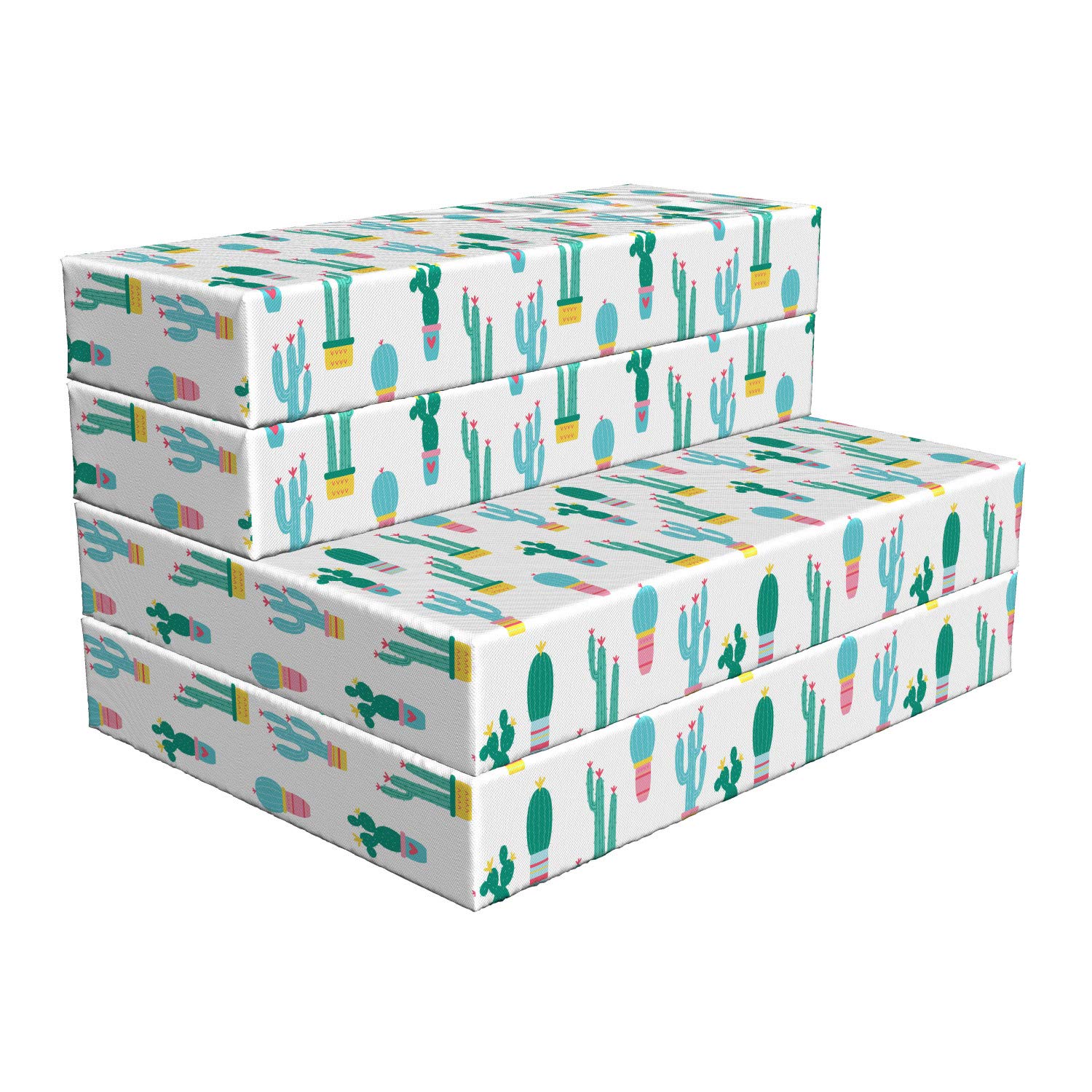 Ambesonne Cactus Foldable Mattress - Prickle Plant in Pots Design, 74.8