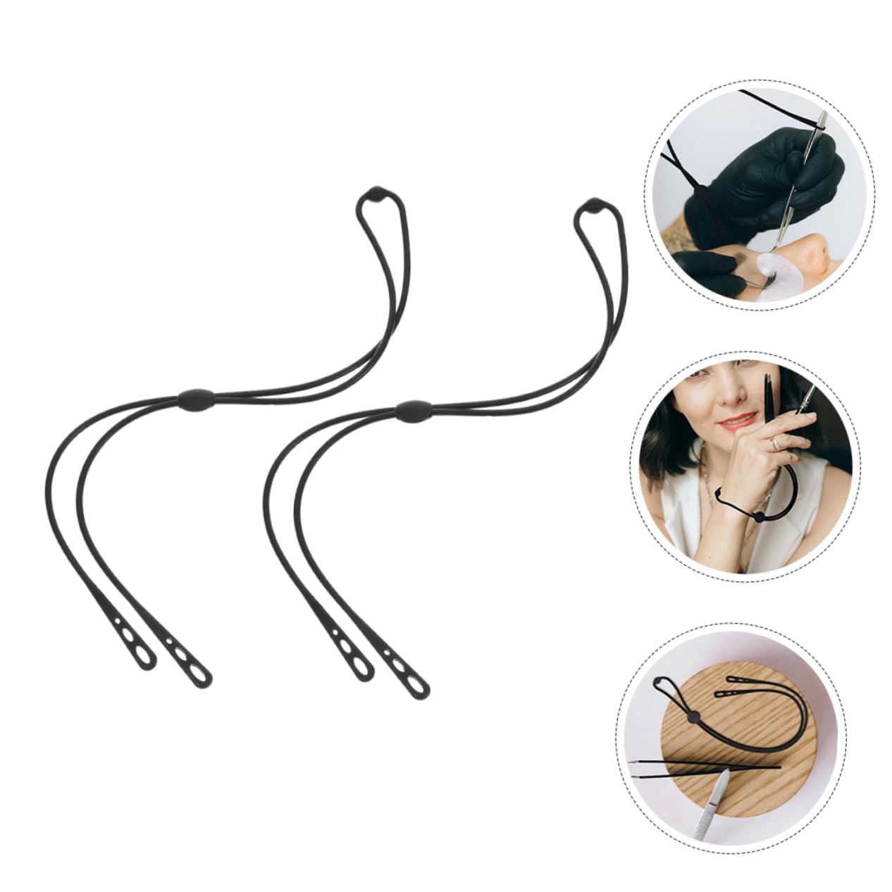 Beavorty 2 Pack Black Silicone Eyelash Extension Tweezers Protector Wristband - Professional Lash Tech Accessories, Makeup Tweezers Holder Bracelet for Eyelash Supplies - Perfect for Salon, Spa & Home Use