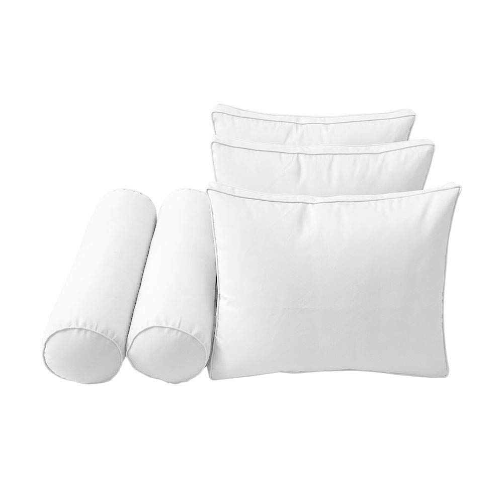 Prolinemax Outdoor Style 3 Full Piped Trim Daybed Mattress Bolster Pillow Fitted Sheet Cover - AD106 | Waterproof & Breathable Fabric | Perfect for Patio, Sunroom & Guest Bedroom Decor