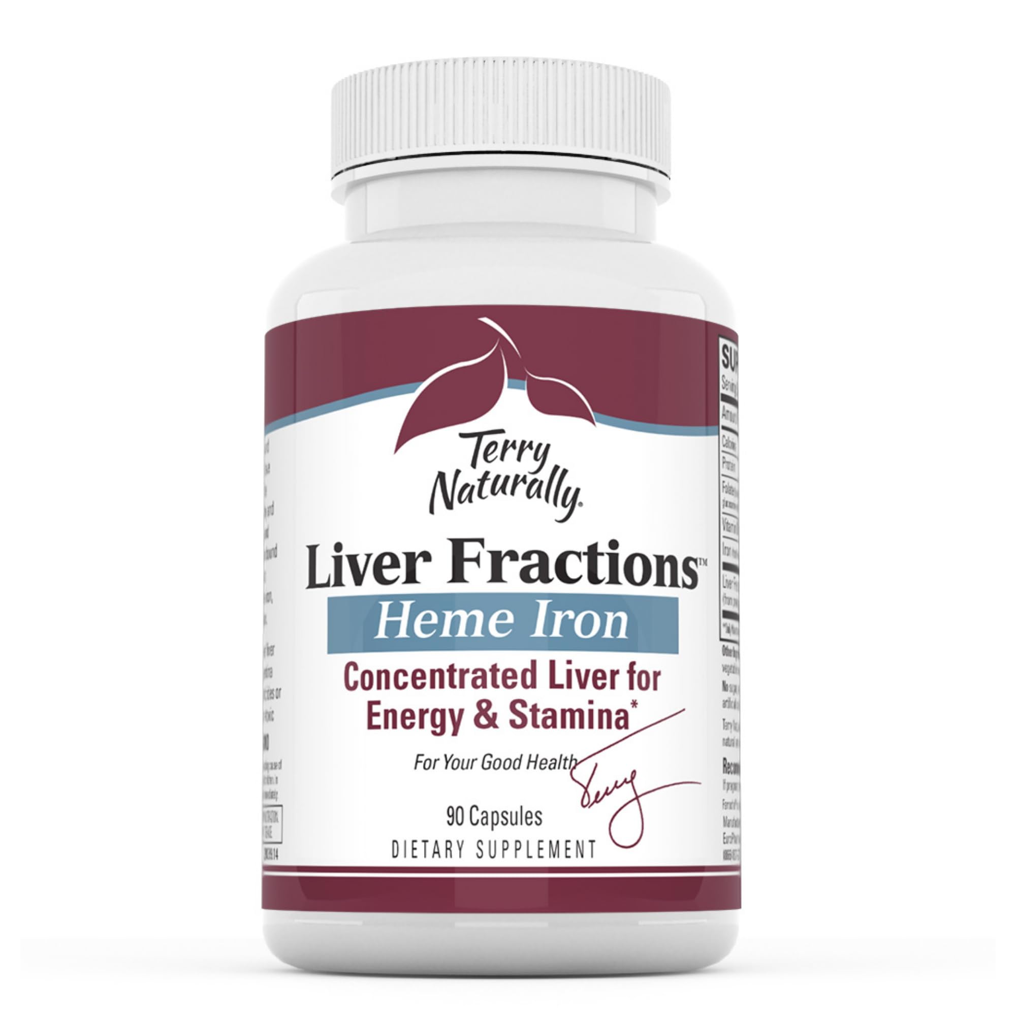 Terry Naturally Liver Fractions - Iron Supplement for Liver Health & Energy Support - 90 Capsules | Supports Healthy Red Blood Cell Formation & Endurance | Gentle Iron Dietary Supplement for Active Lifestyles & Wellness Routines