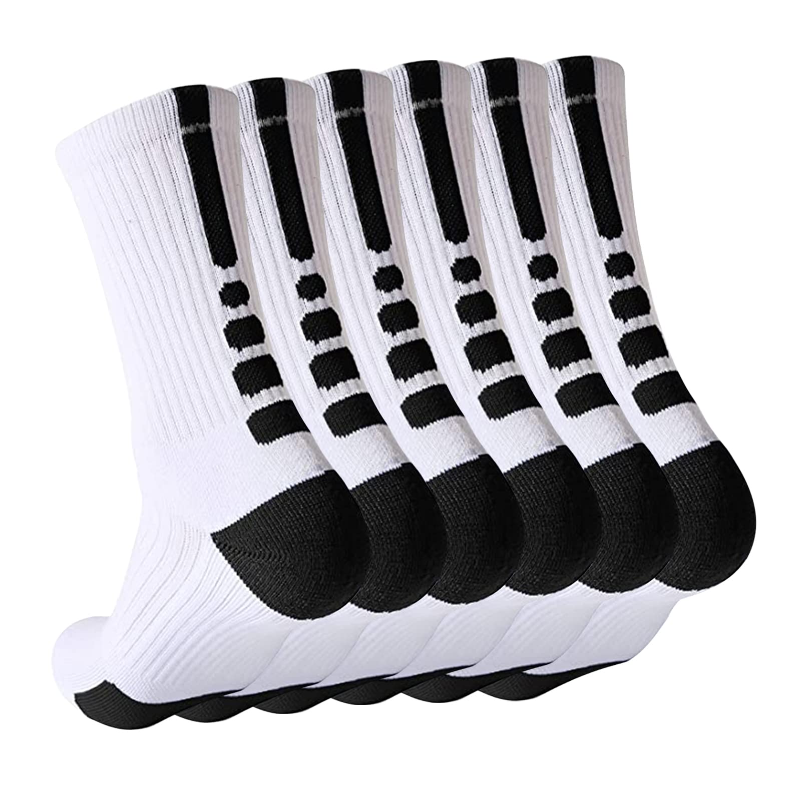 Men's & Women's Athletic Cushioned Compression Crew Basketball Socks - Breathable Workout Socks for Running, Sports & Gym - Perfect for Basketball, Tennis & High-Impact Activities