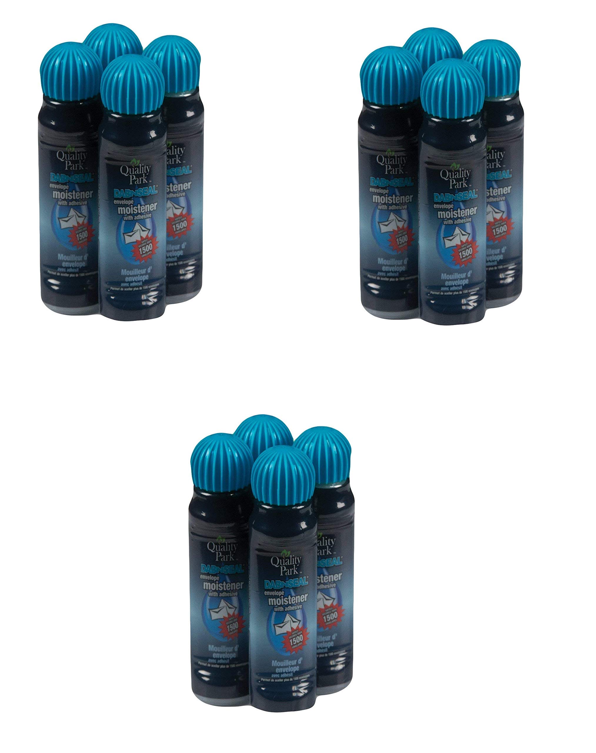Quality Park Envelope Moistener with Adhesive - 50ml Clear Glue Bottles (12-Pack) - Perfect for Office, Mailing & Crafting Projects