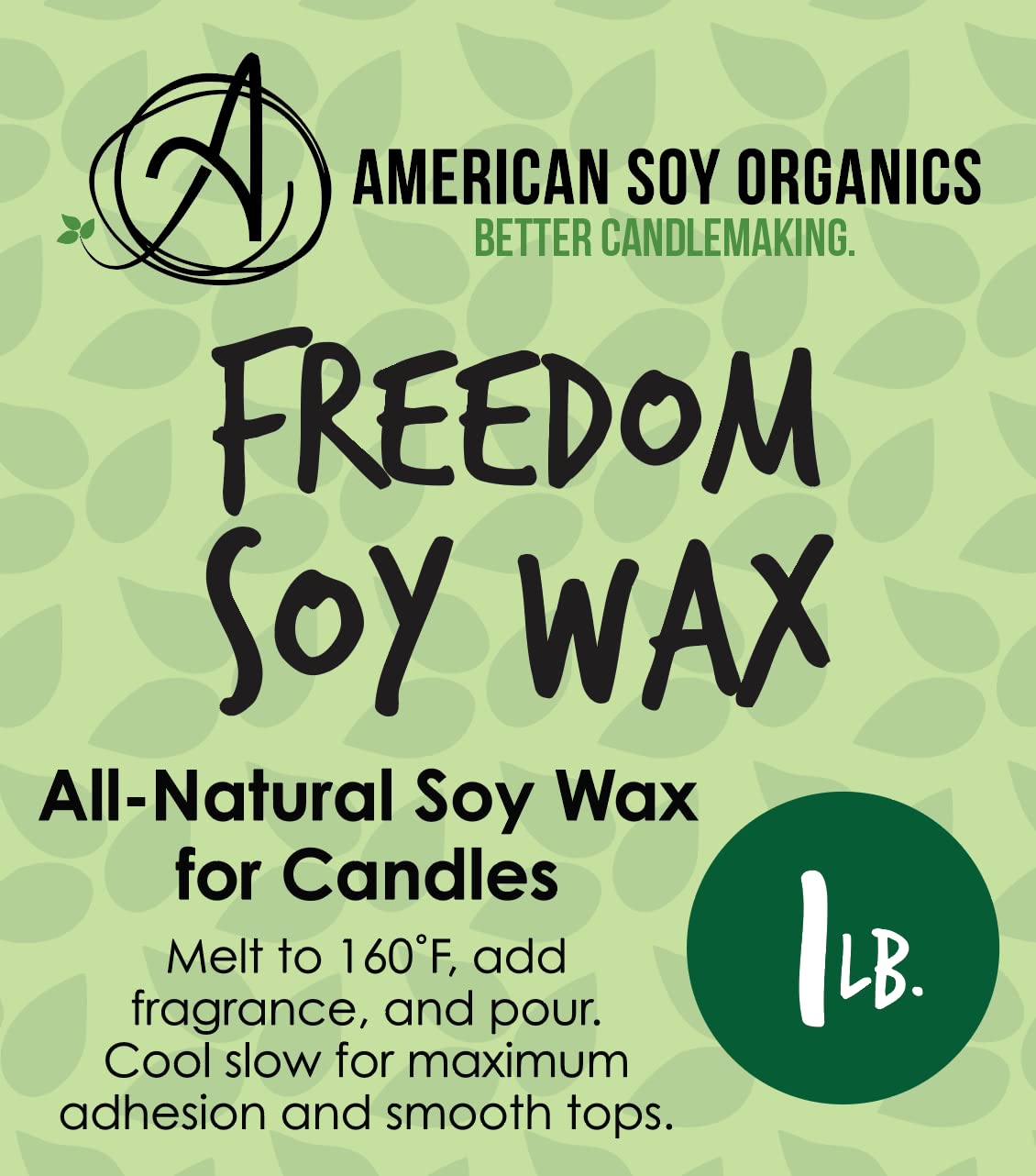 American Soy Organics - 1 lb Premium Freedom Soy Wax Beads for Candle Making | Microwavable, All-Natural Candle Wax | DIY Candle Making Supplies for Home, Gifts & Aromatherapy