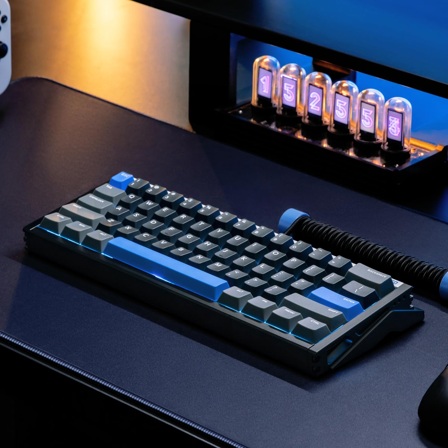 iQunix EZ60 60% RGB Mechanical Gaming Keyboard - 61 Keys with Star Trail Magnetic Switches, Rapid Trigger, Adjustable Actuation, Double Shot PBT Keycaps for PC/Mac - Perfect for Esports, Gaming & Office Work
