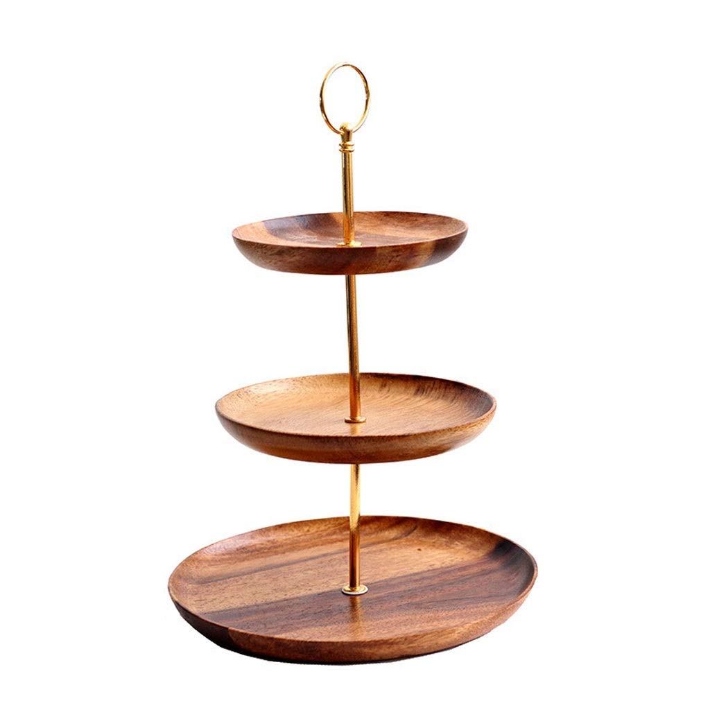 Wooden Fruit Bowl Set - 3 Tier Modern European Style Snack Tray for Living Room | Natural Wood Color Fruit Container | Perfect for Entertaining, Candy Display & Home Decor