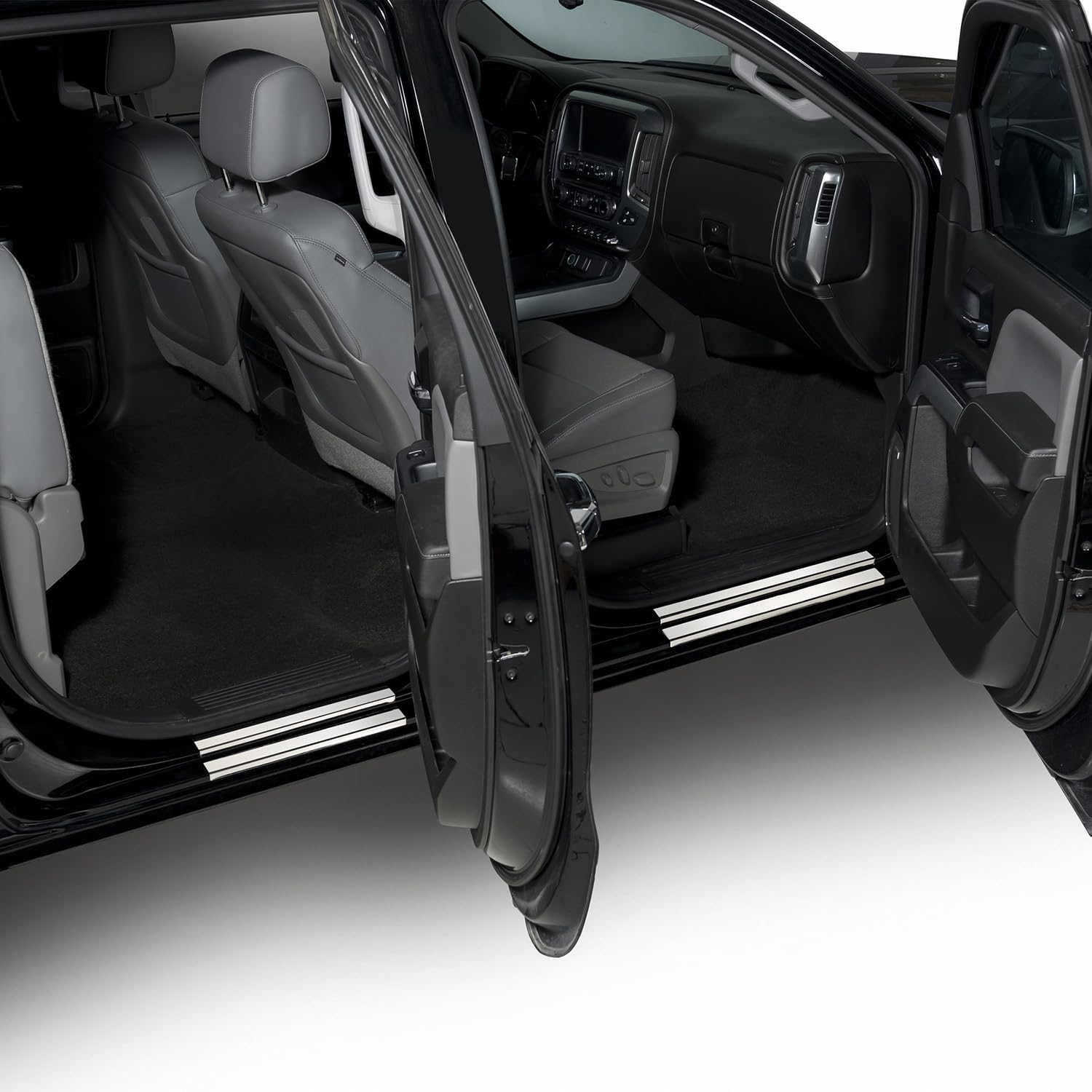 Putco Stainless Steel Door Sill Plates Kit for Chevy Silverado & GMC Sierra 2019-2025 Crew Cab - Durable Protection & Custom Fit - Perfect for Off-Roading, Daily Commuting & Truck Enthusiasts