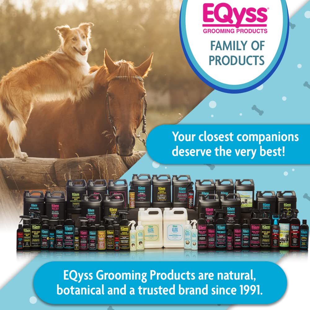 EQyss Avocado Mist Pet Spray Conditioner for Dogs & Cats - Leave-In Detangling Spray for Shiny Coat, Reduces Shedding - Oil Free, Silicone Free, pH Balanced - USA Made (128 oz) - Perfect for Grooming, Bathing & Daily Maintenance