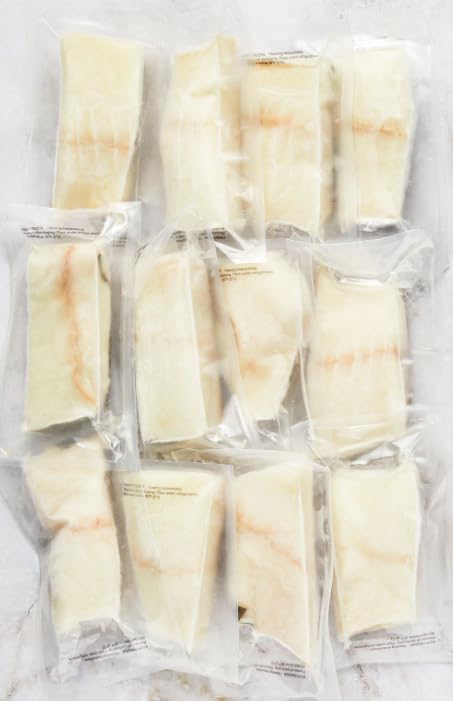 Fresh Frozen Wild Alaskan Lingcod Fillets - Boneless, Skinless, Sustainably Harvested White Fish (12 x 6oz) | Perfect for Grilling, Baking & Healthy Seafood Meals