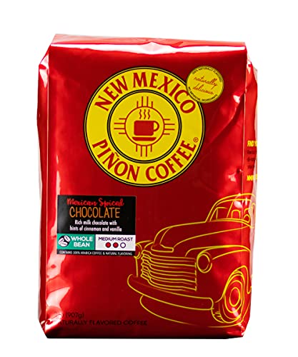 Premium New Mexico Piñon Coffee - Mexican Spiced Chocolate Whole Bean (2lb) | Naturally Flavored Gourmet Coffee for Home Brewing & Gifts