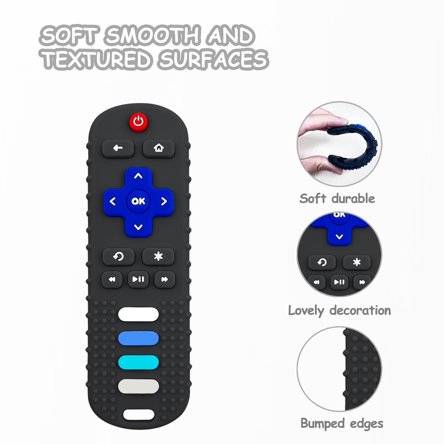 YAPROMO Baby Teething Toys - 2 Pack TV Remote Shaped Teethers, Food Grade Silicone Chew Toy for Infants & Toddlers | Perfect for Soothing Sore Gums at Home or On-the-Go