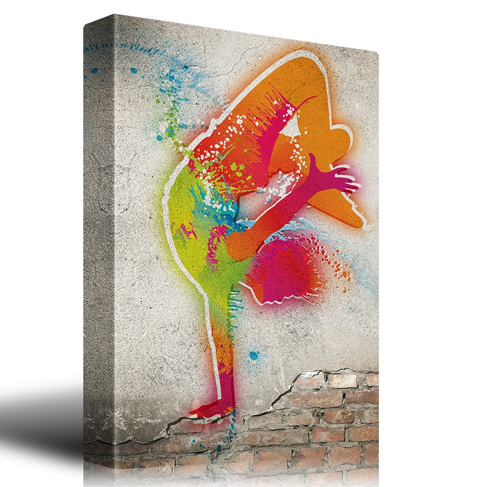Colorful Hip Hop Dancer Canvas Wall Art - 32x48 Inches Urban Street Style Painting for Living Room, Bedroom & Office Decor | wall26