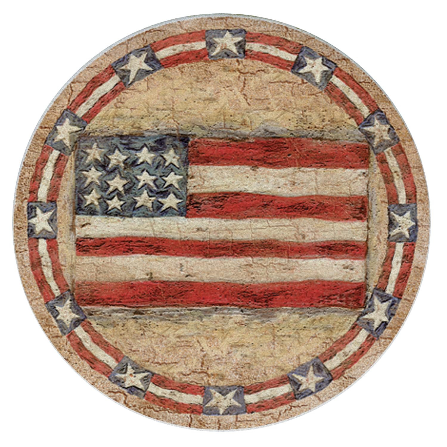 Thirstystone Americana Natural Sandstone Coaster Set of 4 - Eco-Friendly, Absorbent, Quick-Dry Drink Coasters for Beer, Wine, and Cocktails - Perfect for Home Bars, Parties, and Outdoor Entertaining