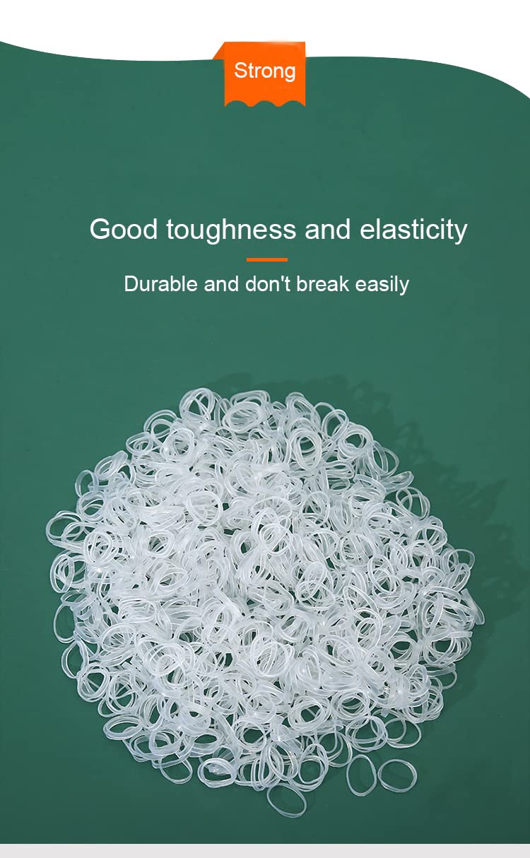 2000 PCS Clear Elastic Mini Ponytail Hair Ties - Soft Non-Slip Small Hair Bands for Women & Girls - Includes 2 PCS Topsy Tail Tools - Perfect for School, Work, Sports & Everyday Hairstyles
