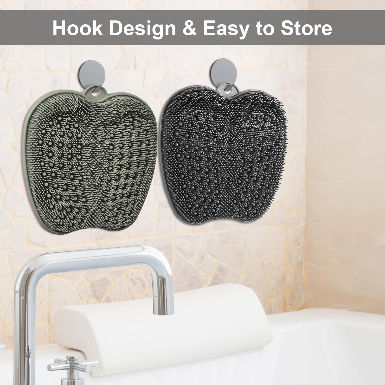 BESKAR Non-Slip Shower Foot Scrubber Mat - Exfoliating Foot Spa Brush for Relaxation & Reflexology - Bathroom Use