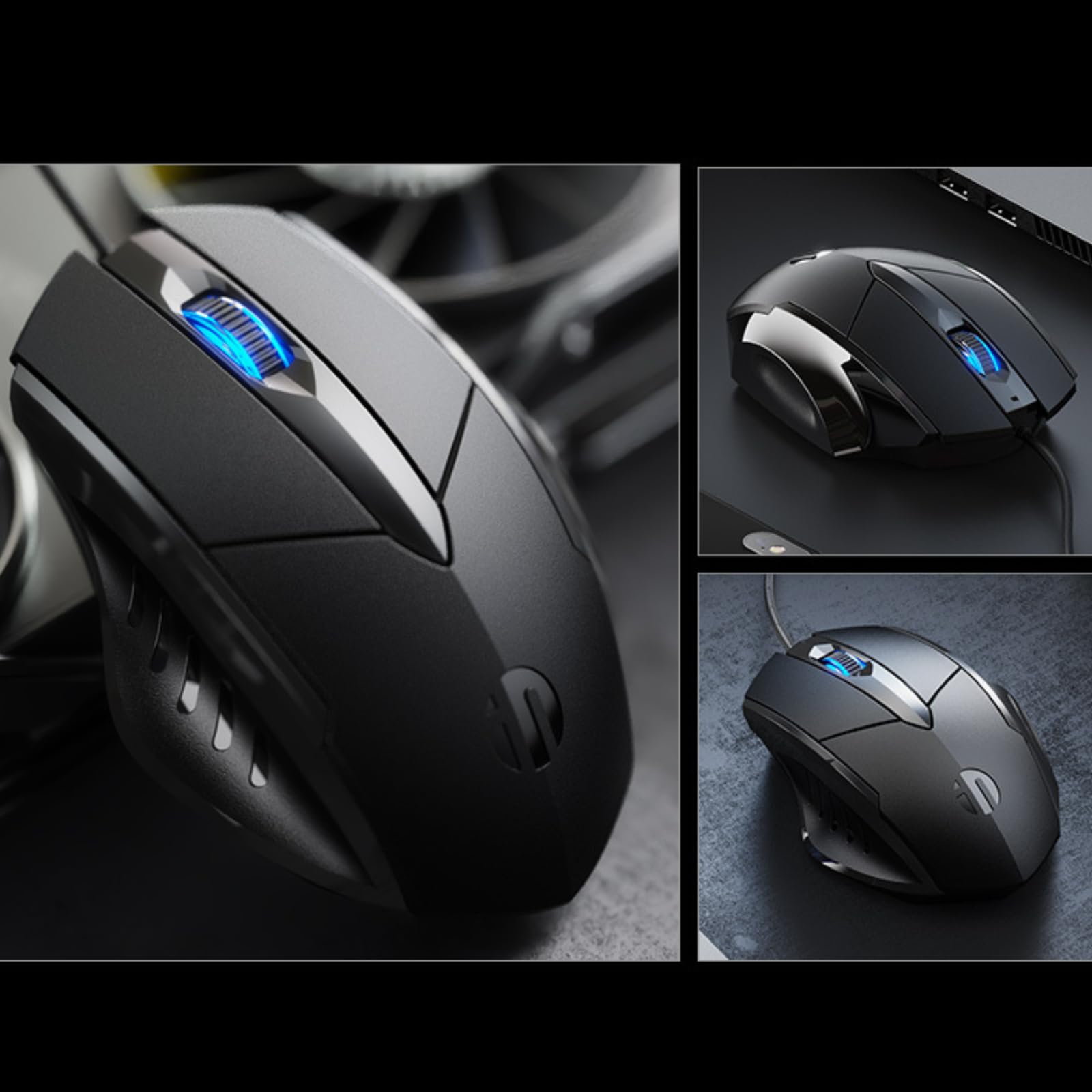 Silent USB Wired Mouse - 1200DPI Ergonomic for PC & Laptop - Home Office Use