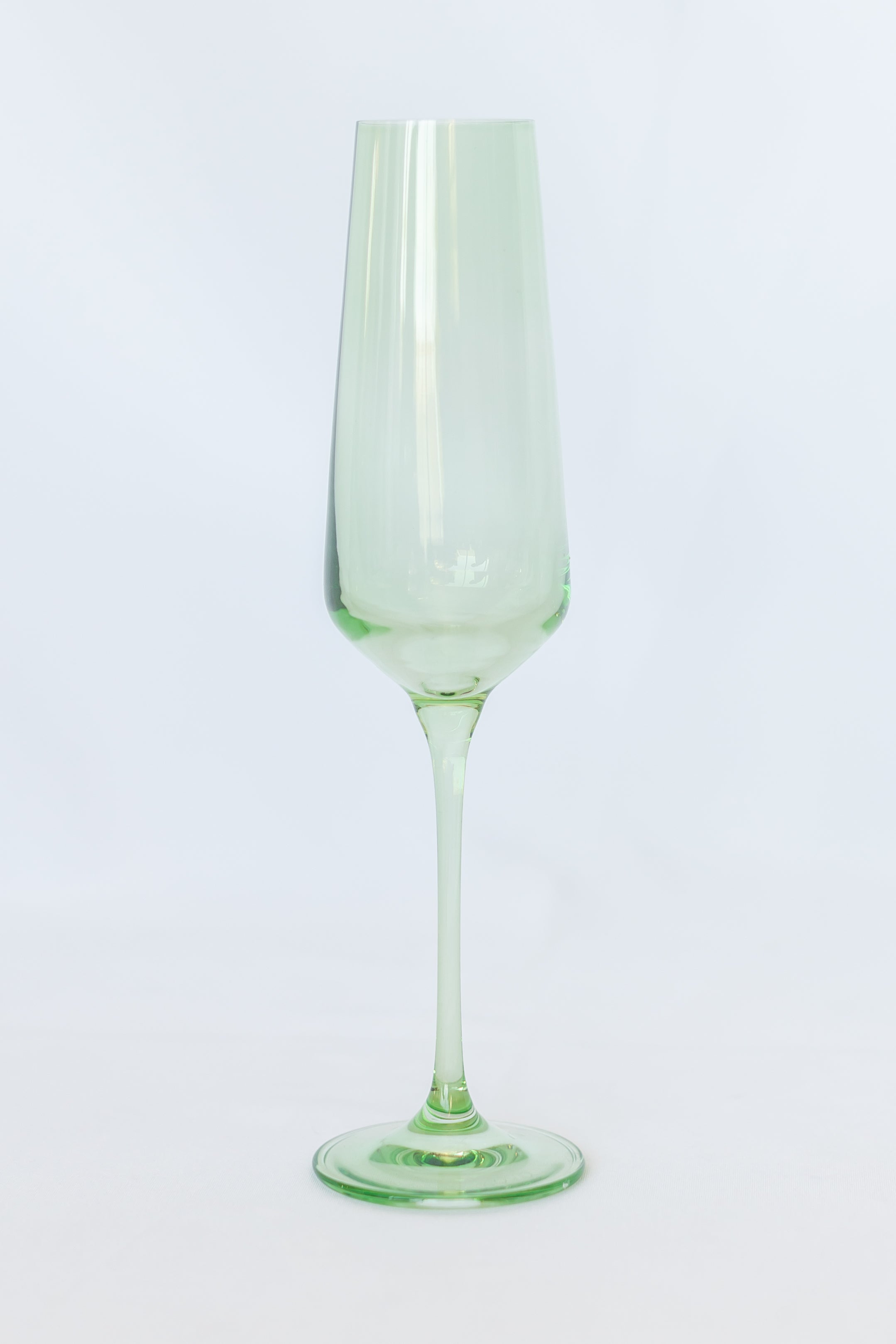 Estelle Colored Champagne Flute Set of 2 - Mint Green Glass Flutes for Wedding, Party & Special Occasions