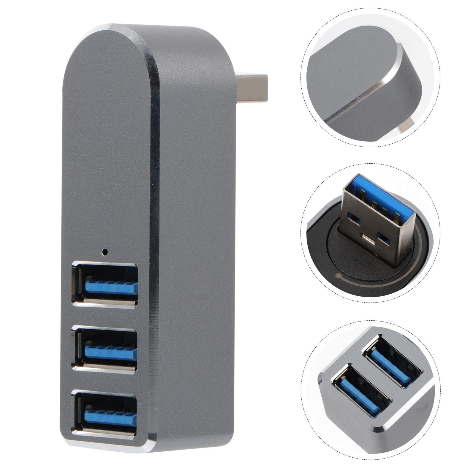 360° Rotatable USB 3.0 Hub - 4-Port High-Speed Data Hub for USB Drive, Keyboard, Mouse, Sound Card & Webcam - Perfect for Home Office, Gaming & Conference Setup