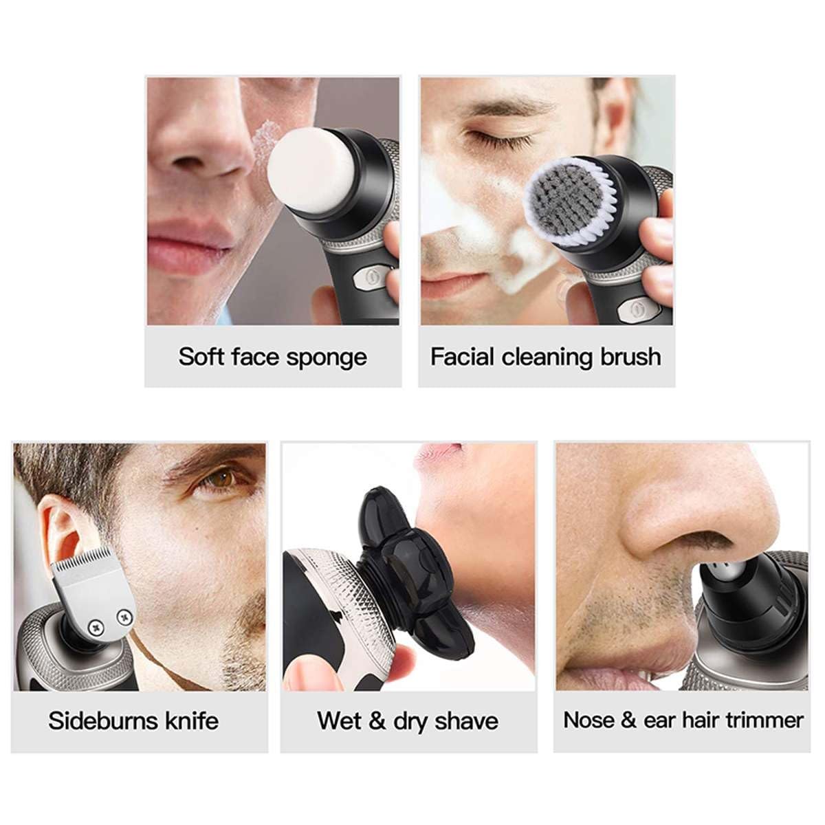 Best Electric Head Shaver for Bald Men - Rechargeable Wet/Dry Beard Trimmer & Grooming Kit with LCD Display - Perfect for Travel, Home Use & Professional Grooming