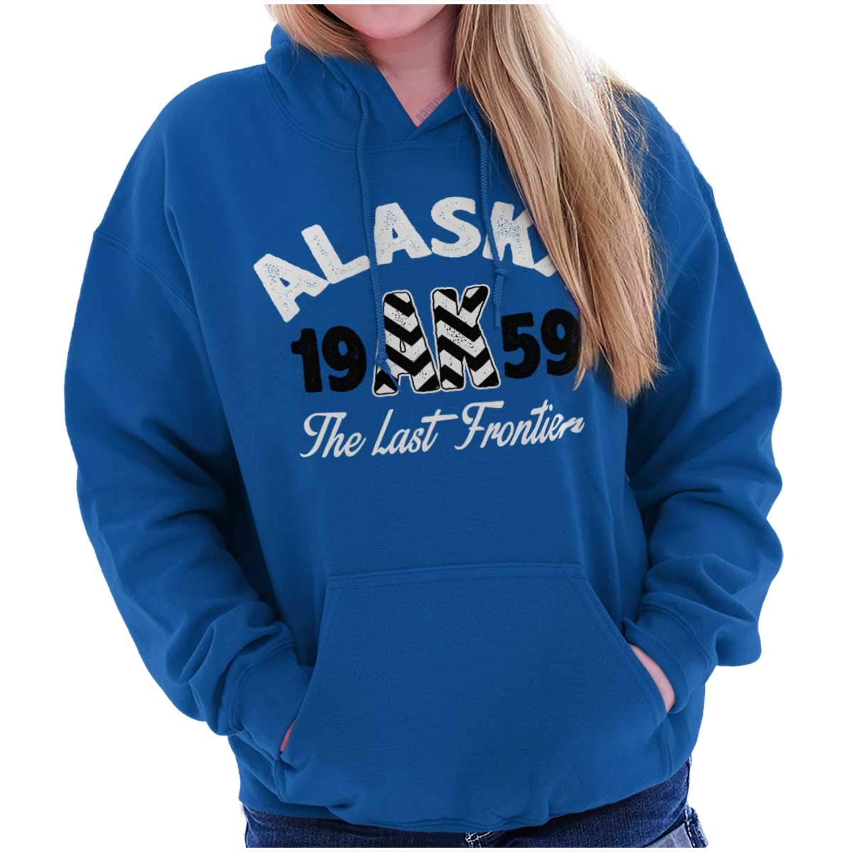 Alaska The Last Frontier Souvenir Hoodie Sweatshirt for Women - Cozy Pullover with State Design - Perfect for Outdoor Adventures & Casual Wear