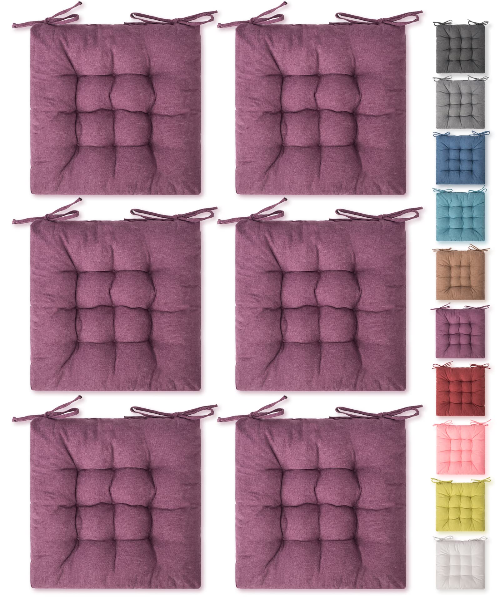 6 Pack Square Moon Seat Cushions - Comfortable Chair Pads for Indoor & Outdoor Use - Perfect for Dining Chairs, Office Chairs, and Desk Chairs - Enhance Comfort at Home, Work, or Patio