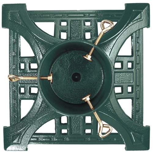 John Wright JWR61700 Cast Iron Christmas Tree Stand - Heavy Duty Green Vintage Holiday Tree Base for Real & Artificial Trees - Perfect for Home, Office & Holiday Decorations