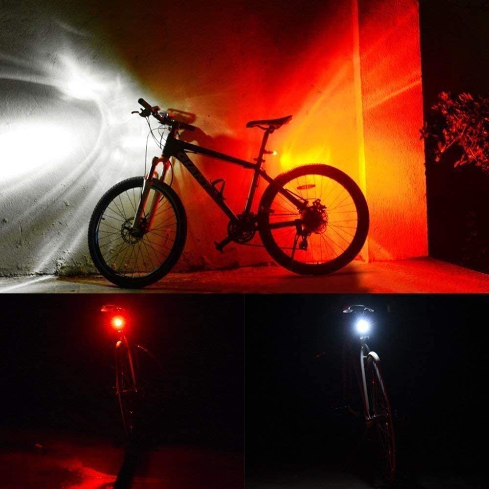 LED Bike Lights Set - Waterproof Front & Rear Bicycle Lights with 4 Bright Modes, Battery Powered for Mountain & Road Cycling | Perfect for Night Commuting & Outdoor Adventures