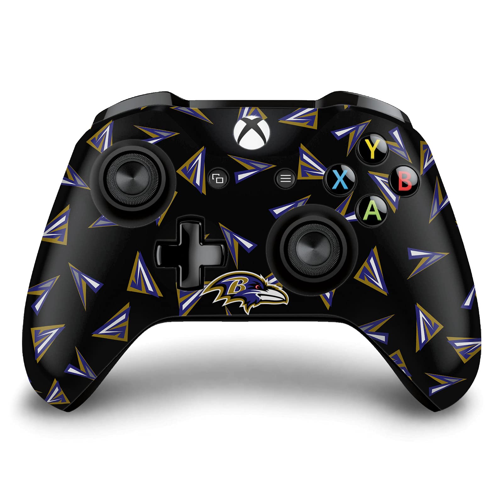 Official NFL Baltimore Ravens Geometric Design Vinyl Skin Sticker - Compatible with Xbox One S/X Controller - Durable Gaming Skin for Enhanced Grip & Protection - Perfect for Gamers & Sports Fans