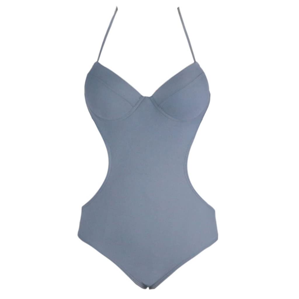 XWWDP Sexy One-Piece Swimsuit for Women - Conservative & Belly Covering Design, Slim Fit, Chest Gathering, Hot Spring & Beach Wear (Blue, Size S) | Perfect for Pool Parties, Vacations & Summer Getaways