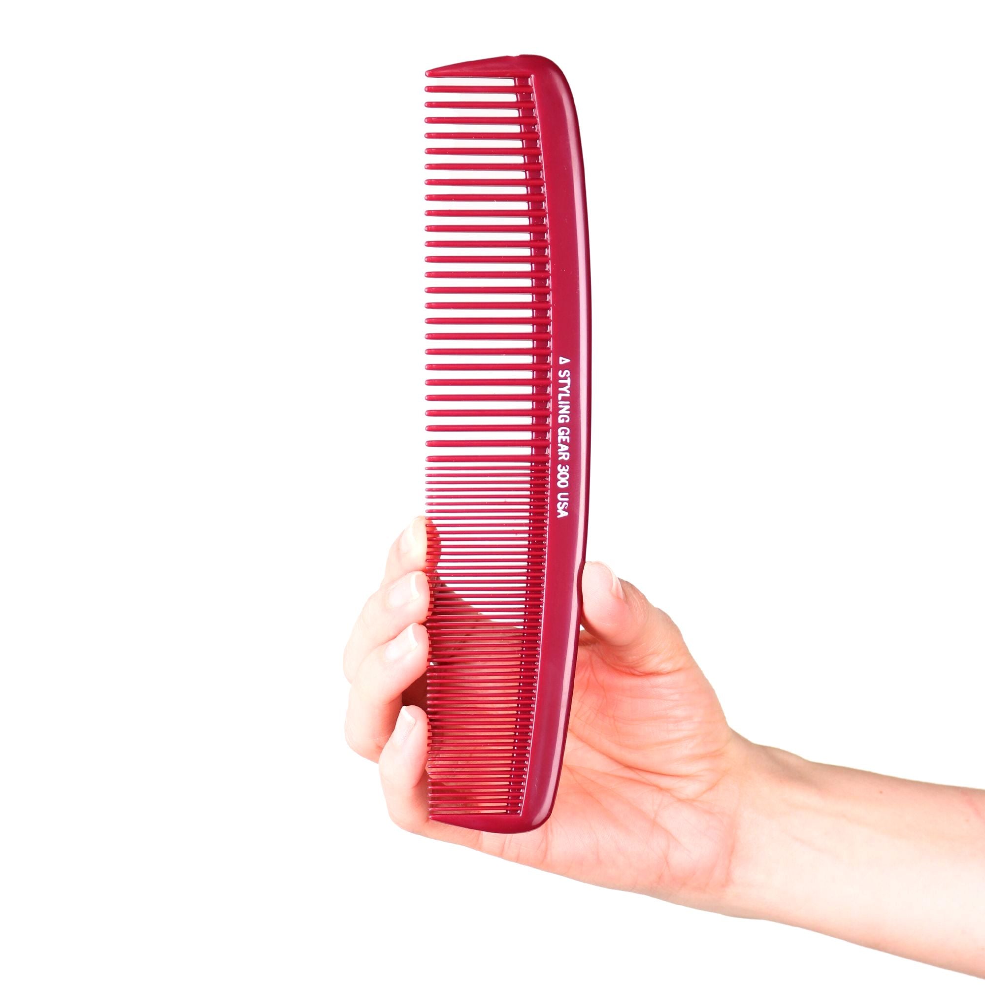 Professional 8.5 Inch Large Barber Comb for Hair Styling & Cutting - Burgundy Master Stylist Comb for Salon & Home Use