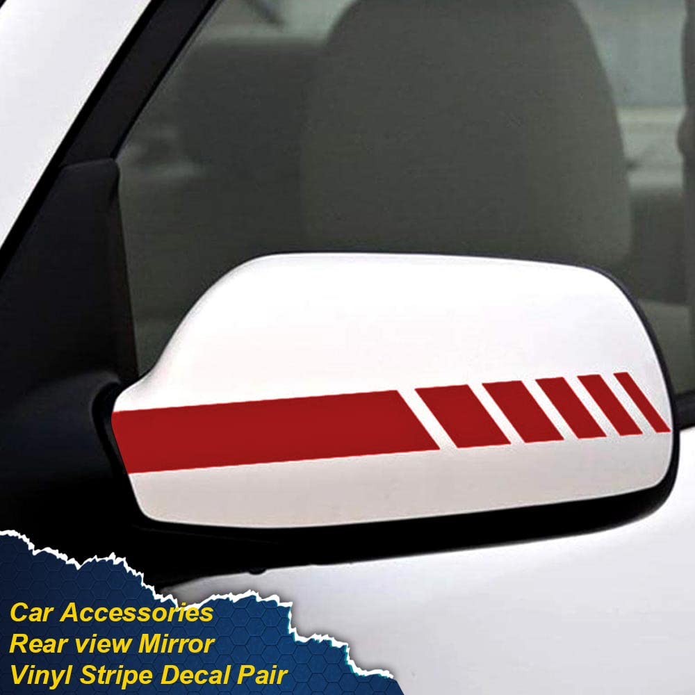 Carbon Fiber 5D Rearview Mirror Vinyl Decal Sticker - 2PCS Red Car Accessories for Enhanced Style & Protection - Perfect for Car Enthusiasts & Auto Customization
