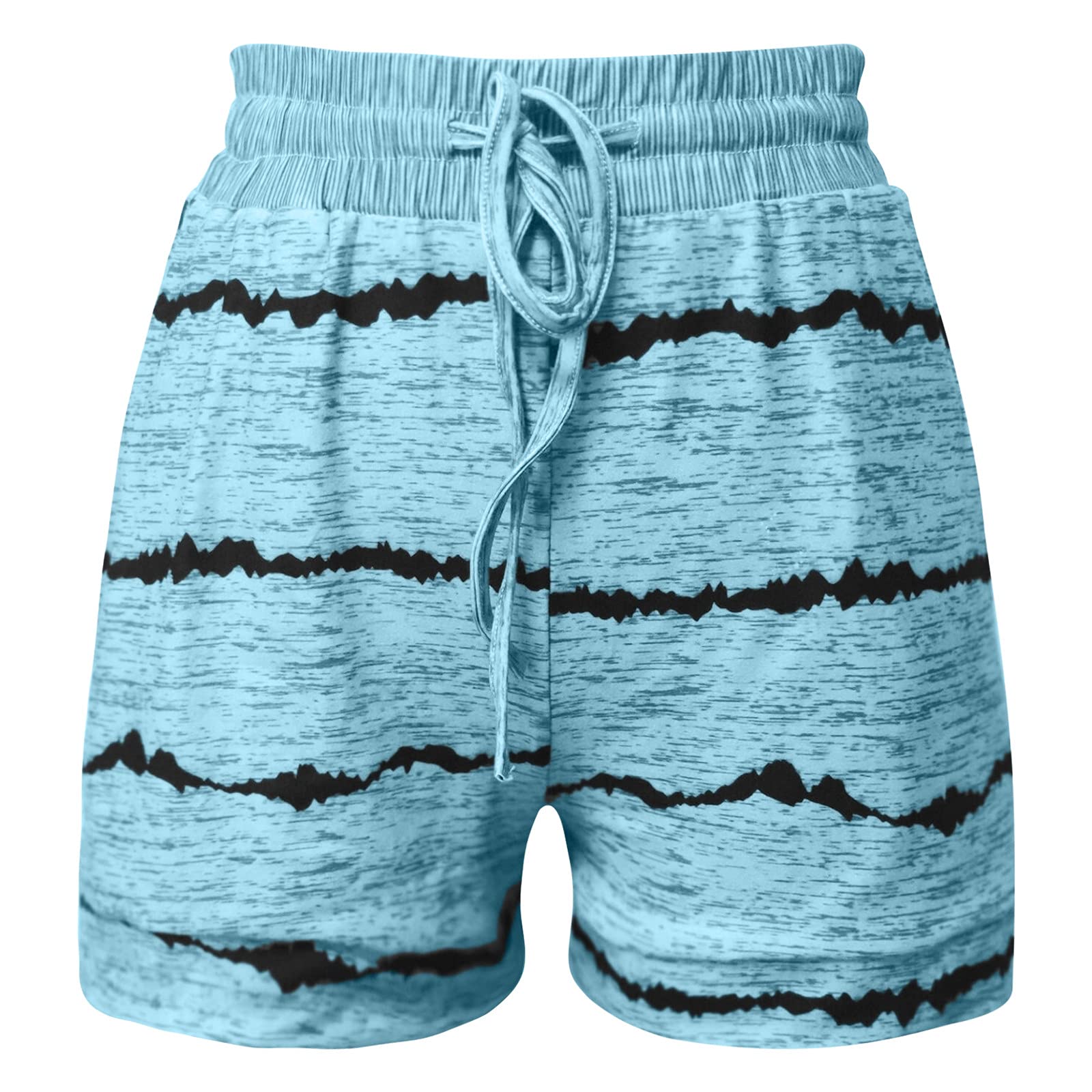 Women's Running Shorts - Star Print, Drawstring & Pockets for Workouts
