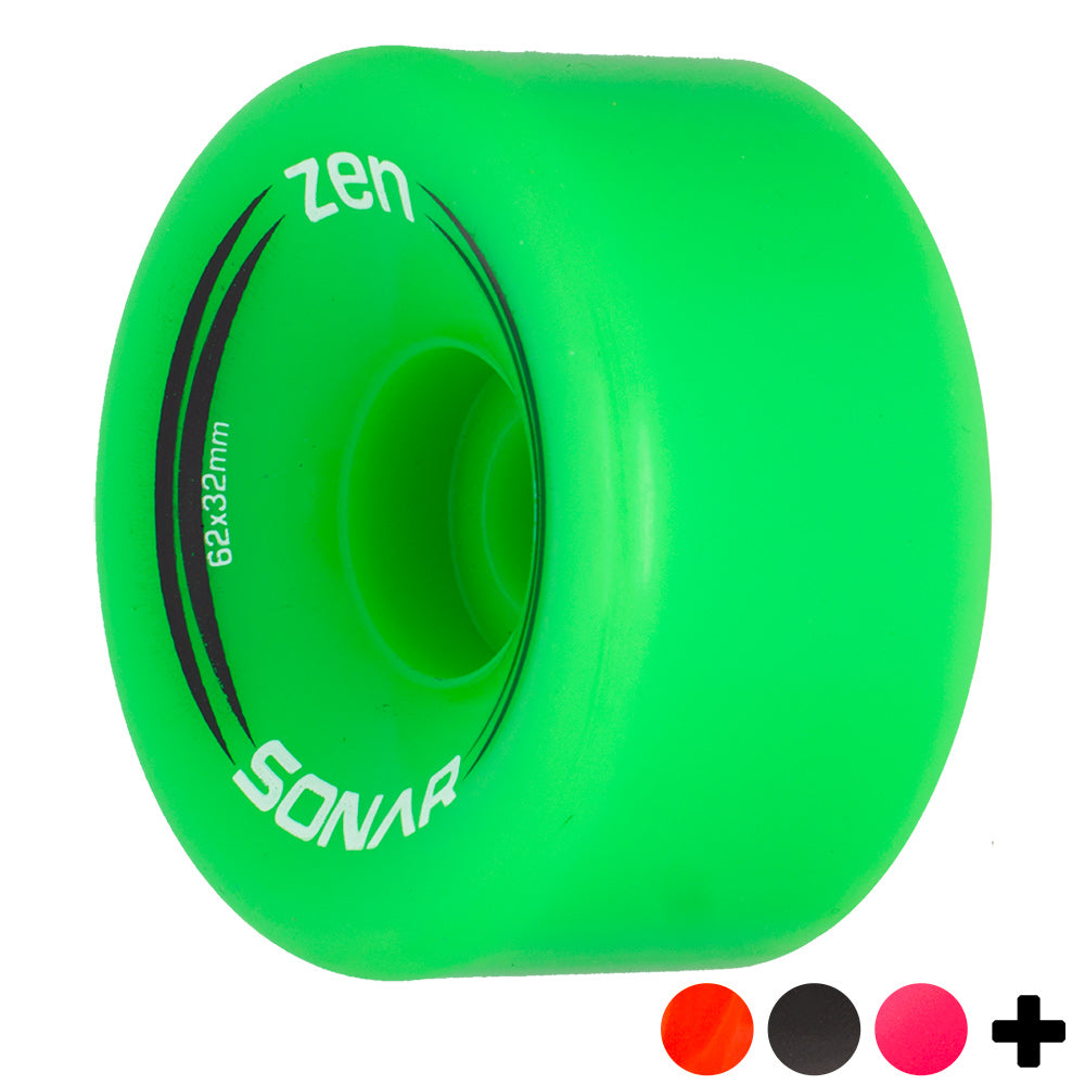 Radar Zen 62mm Quad Skateboard Wheels 4 Pack - Perfect for Cruising, Street Skating & Longboard Riding