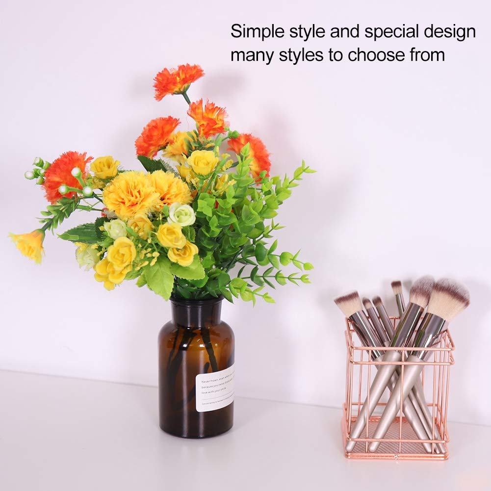 Rose Gold Iron Storage Basket - Small Makeup Organizer & Desktop Decor Box (10x9cm) - Perfect for Jewelry, Office Supplies & Bathroom Essentials