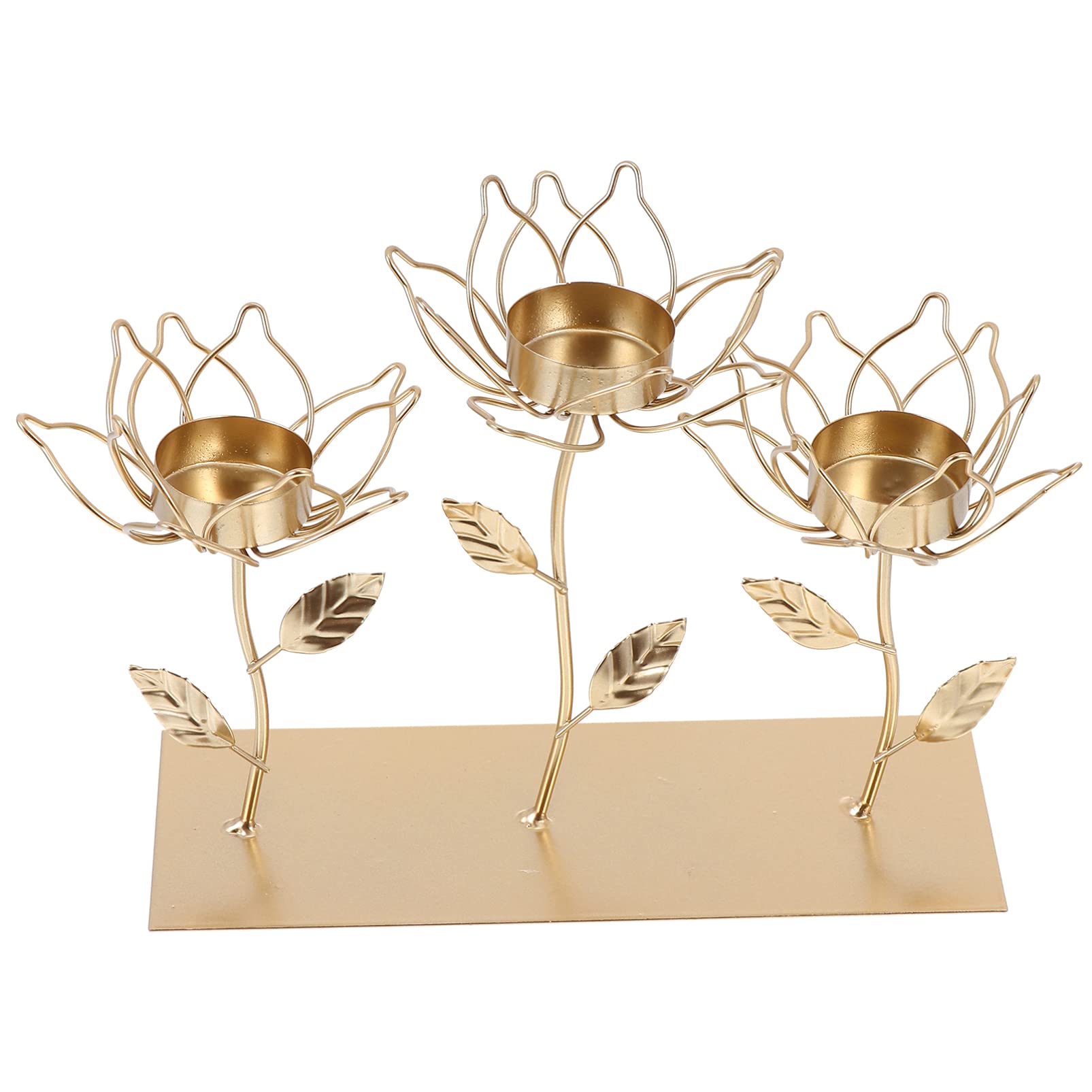 YANMAN Metal Flower Tealight Holder - Elegant Nordic Style Candle Stand for Home Decor, Wedding & Christmas Table Decoration | Perfect Gift Idea for Holidays & Special Occasions | Creates Cozy Ambiance for Dining Rooms, Living Spaces & Romantic Dinners