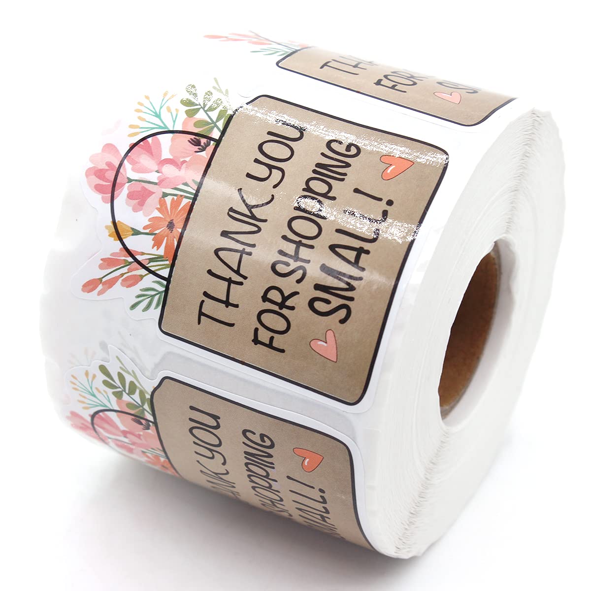 Littlefa Cute Thank You Stickers for Small Business - 500pcs Floral Basket Handmade Envelope Seals & Mail Packaging Labels - Perfect for Etsy Shops, Gift Wrapping, and Thank You Cards