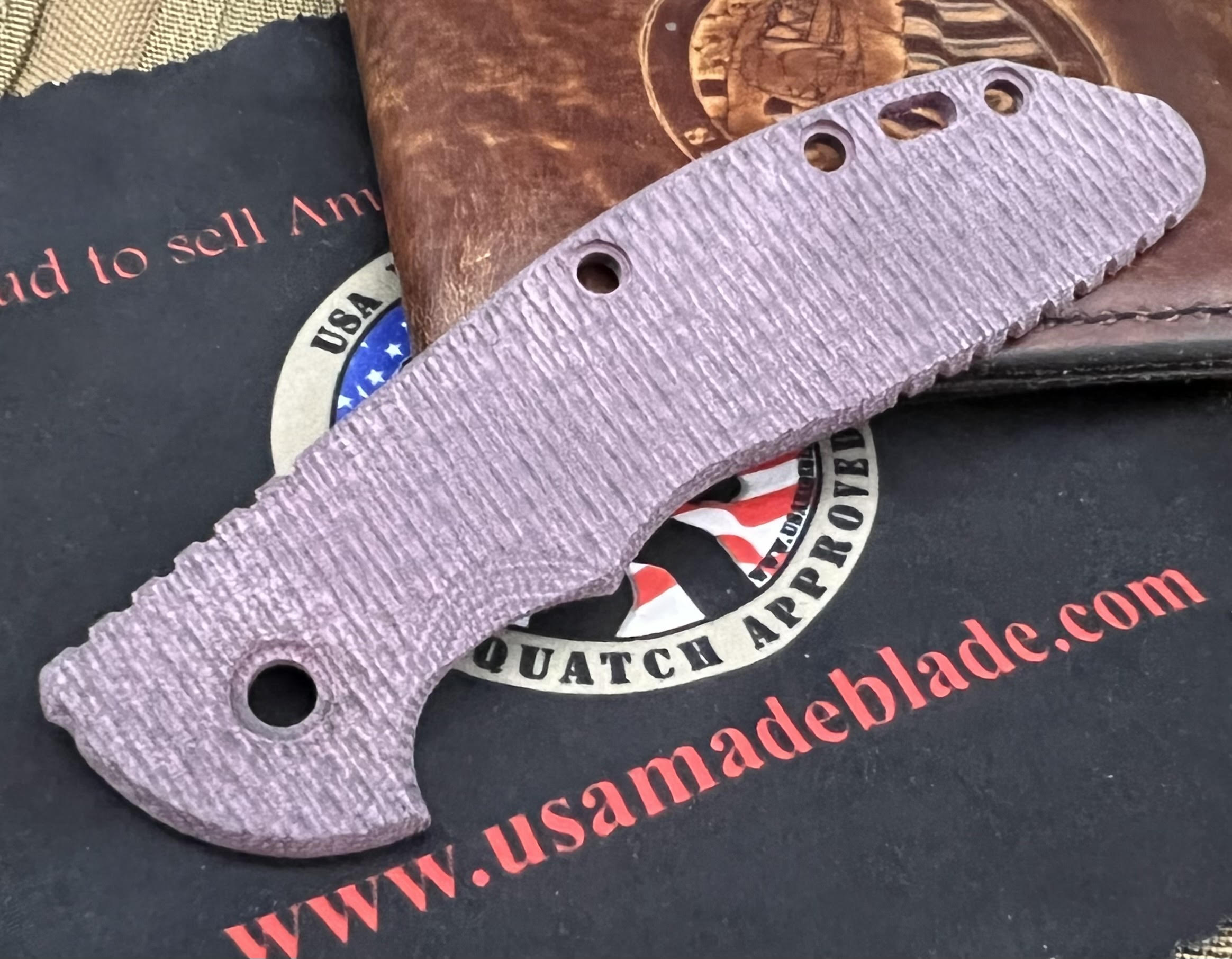 Premium Textured Burgundy Micarta Knife Scales for Hinderer XM-24 | Durable & Stylish Replacement Handle | Perfect for EDC, Outdoor Adventures & Tactical Use