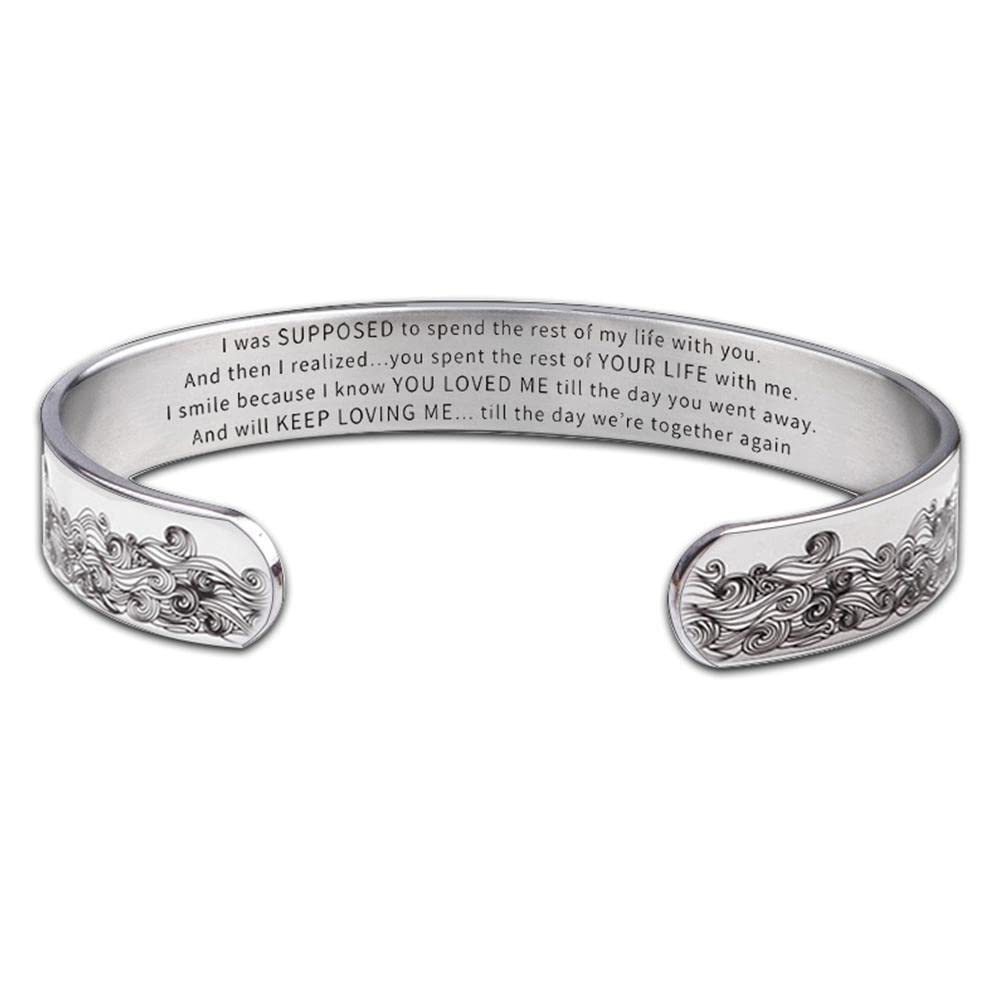 DMSUO Memorial Bracelet for Husband - Sympathy Gifts for Loss of Spouse, Inspirational Jewelry for Women in Memory of Loved Ones - Perfect for Remembrance, Anniversaries & Healing (English Translation)