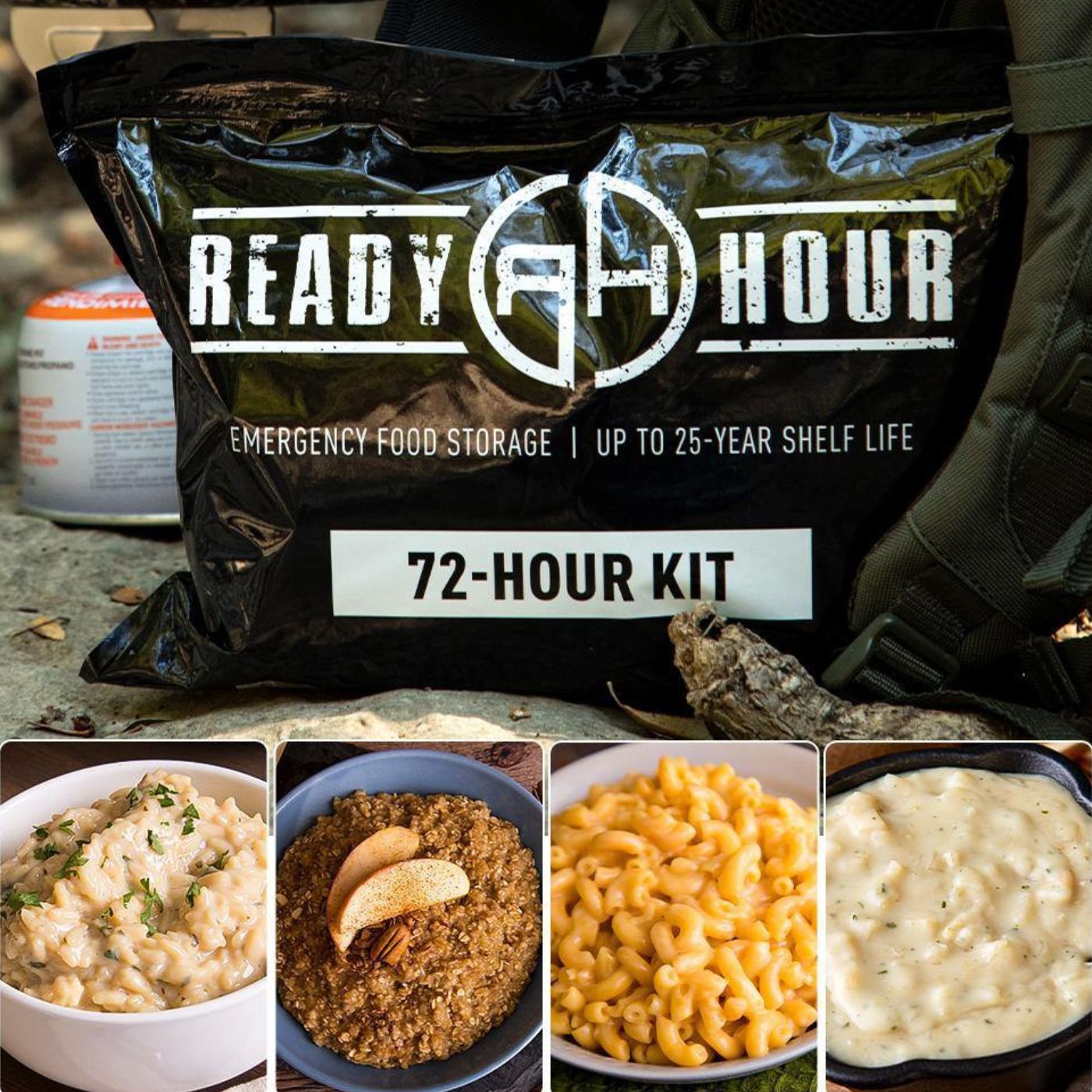 Ready Hour 72 Hour Emergency Food Supply Kit - Survival Meals for Camping, Hiking & Natural Disasters