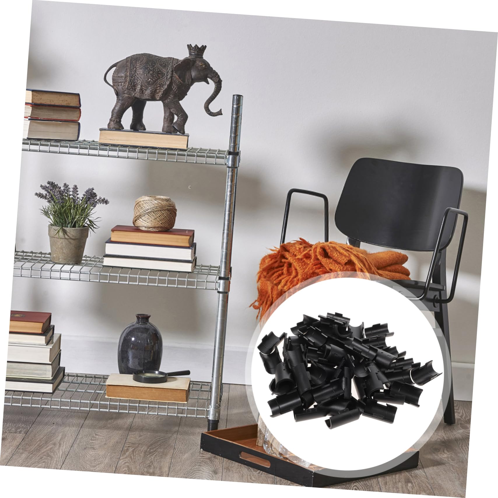 32 Pairs Shelf Lock Clips for Wire Shelving - Plastic Static Clips Split Sleeves for Organizing Pantry, Garage & Closet Storage - Secure Shelves & Prevent Items from Falling
