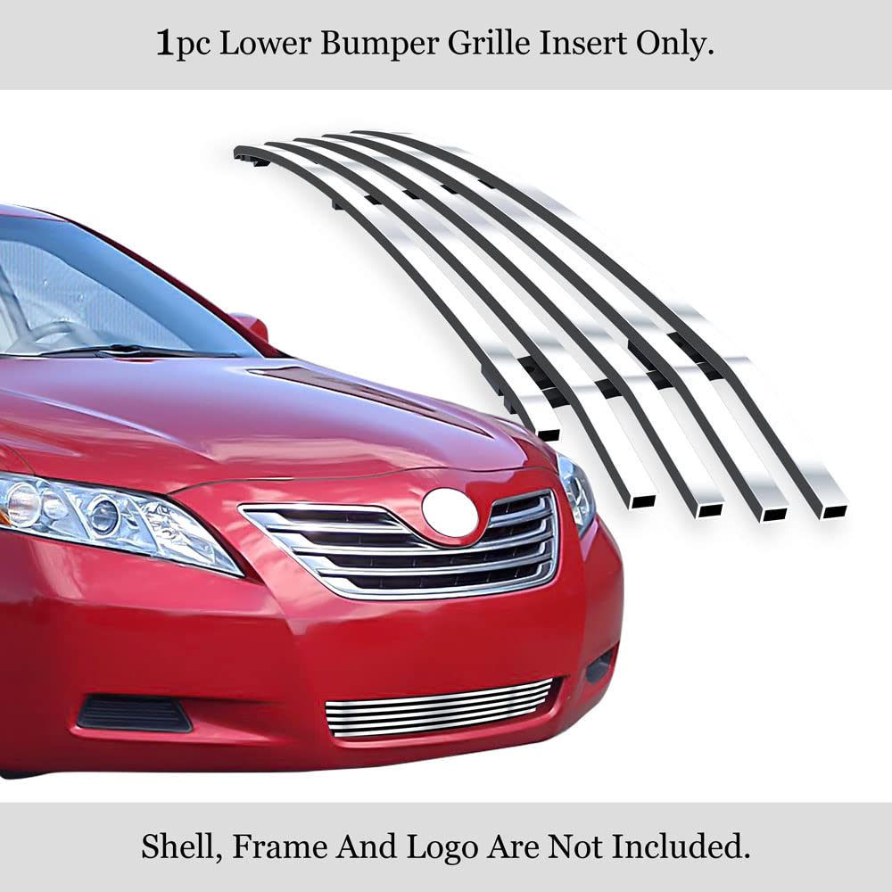 APS Compatible with Toyota Camry 2007-2009 Lower Bumper Chrome Billet Front Grille Insert T85215A - Upgrade Your Car's Style for Street & Show Performance