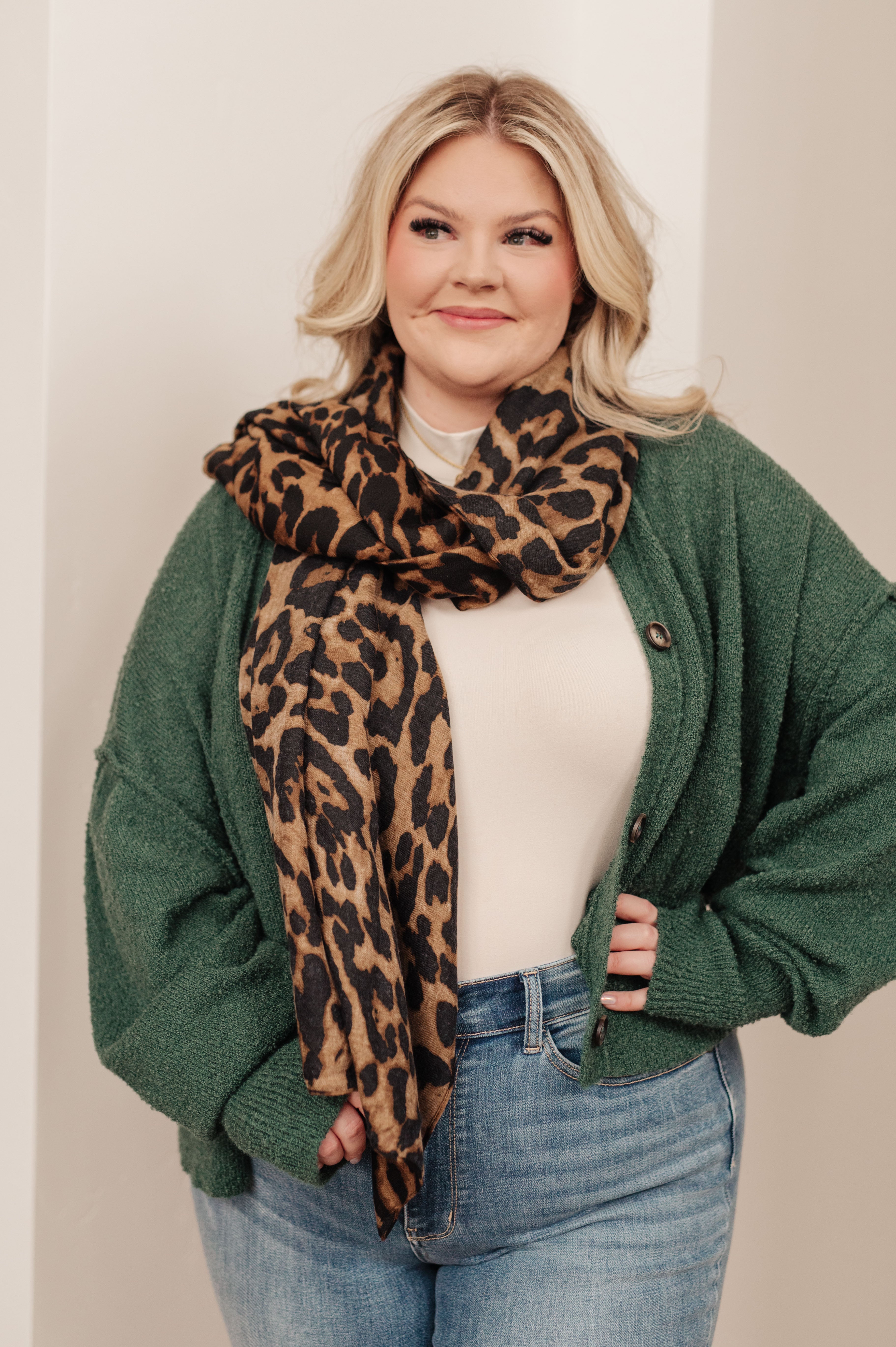 Stylish Leopard Print Scarf for Women - Soft Winter Fashion Accessory - Perfect for Cold Weather, Office Wear & Holiday Outfits