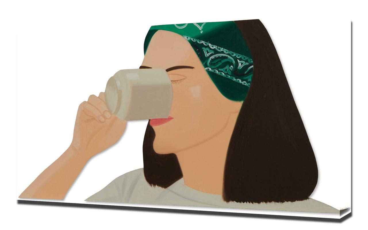 Alex Katz Ada with Coffee Canvas Art Print - High-Quality Wall Art Decor - Stretched Canvas Wrap for Living Room, Bedroom & Office