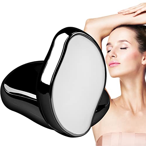 FOHYLOY Crystal Hair Eraser for Arms, Legs & Back - Painless Hair Removal Stone & Exfoliator Tool for Men & Women | Fast & Easy Magic Hair Remover | Perfect for Smooth Skin at Home, Travel & Spa (Black)