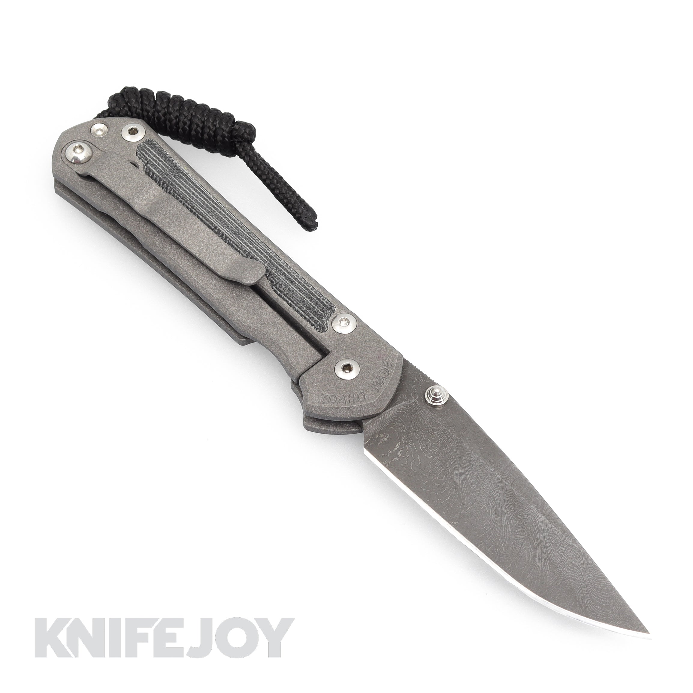 Chris Reeve Small Sebenza 31 Folding Knife - Black Canvas Micarta Inlay, Damascus Steel Blade, Double Silver Lugs - EDC, Camping, Outdoor Survival & Tactical Use
