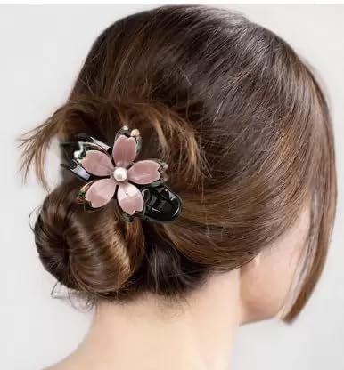 RUBELA Flower Hair Claw Clip for Women and Girls - Elegant Thick Long Hair Barrettes | Multicolor Hair Accessories for Parties, Weddings, and Everyday Styling
