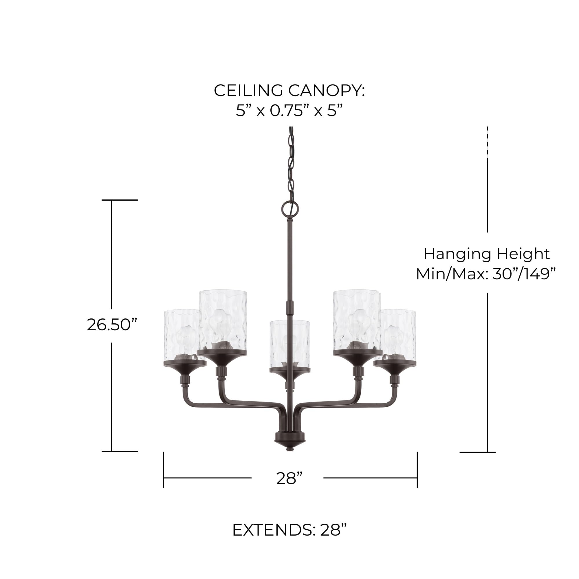 HomePlace Lighting 428851BZ-451 Colton 5-Light Industrial Chandelier - 27