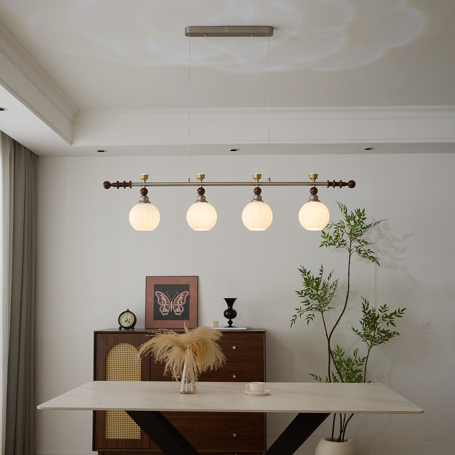 Cassian Linear Pendant Lamp - Modern LED Hanging Light Fixture for Kitchen Island, Dining Room & Bedroom Lighting